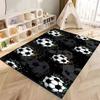 Colorful all-over soccer pattern rug, children's room play crawling mat, boy's bedroom trendy non-slip large floor mat