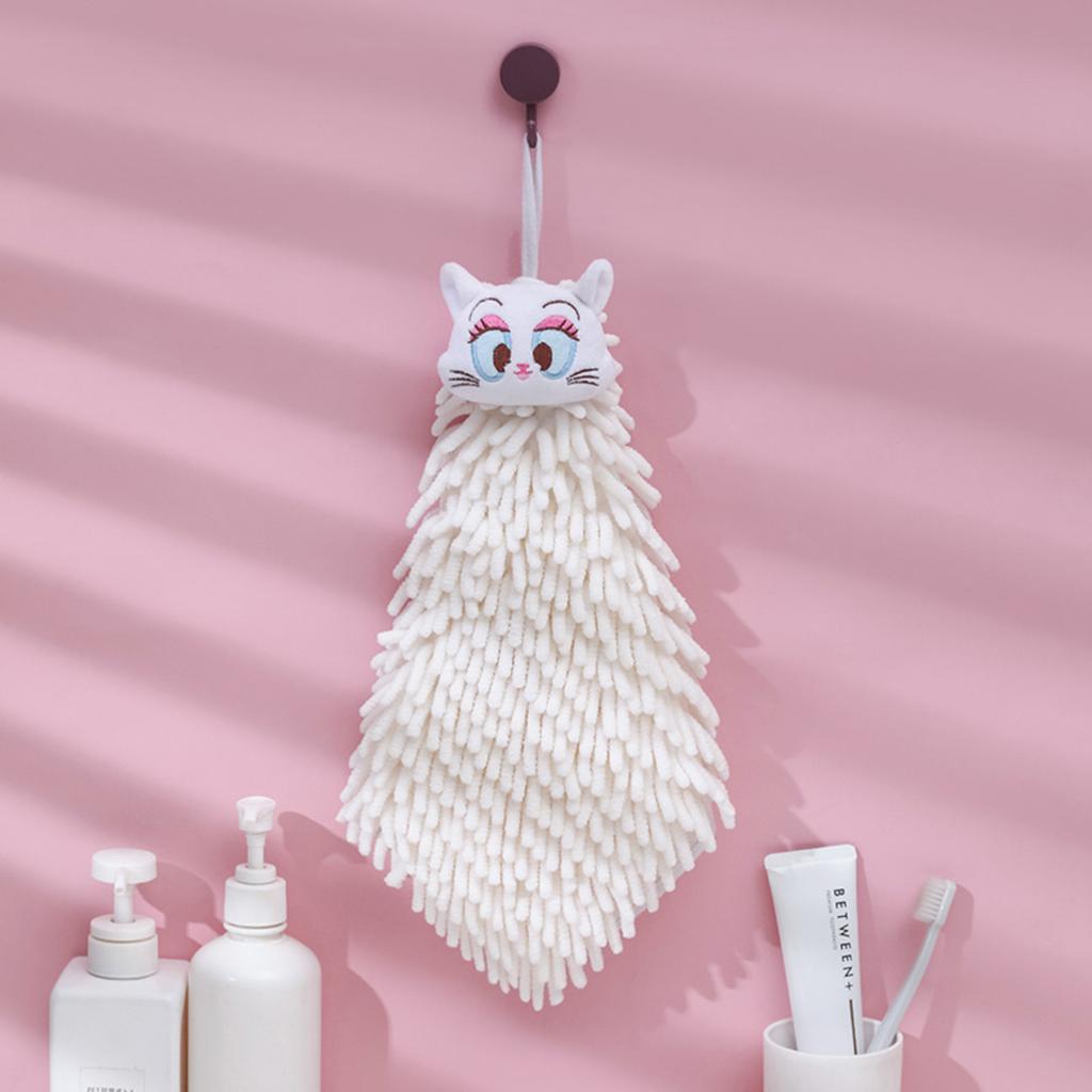 Thick Coral Fleece Embroidered Towel Cute Hand Towel Kitchen Children's Small Towel