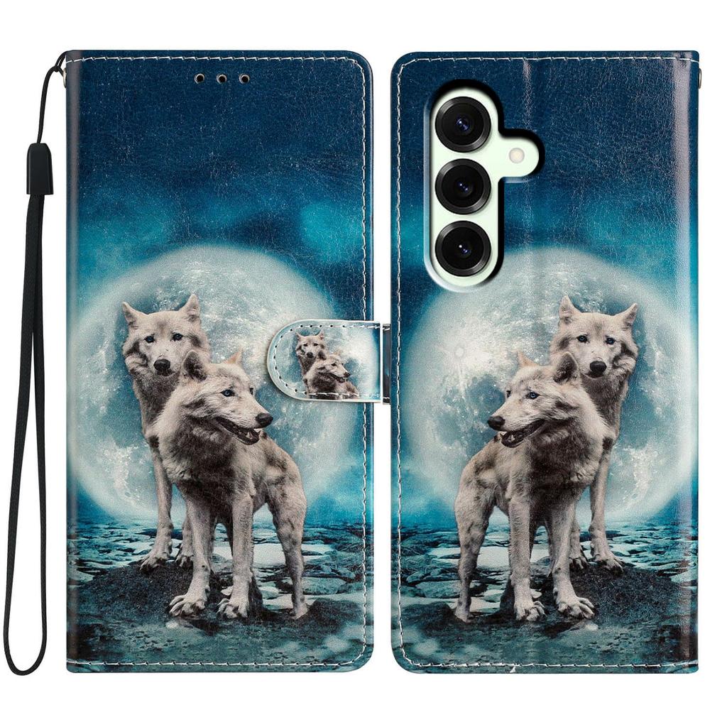 For Samsung Galaxy A17 Wallet Case PU Leather Pattern Printing Stand Phone Cover with Strap