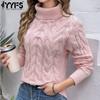 Women's Fashion Casual Fall Winter Solid Color Print Long Sleeve High Neck Sweaters