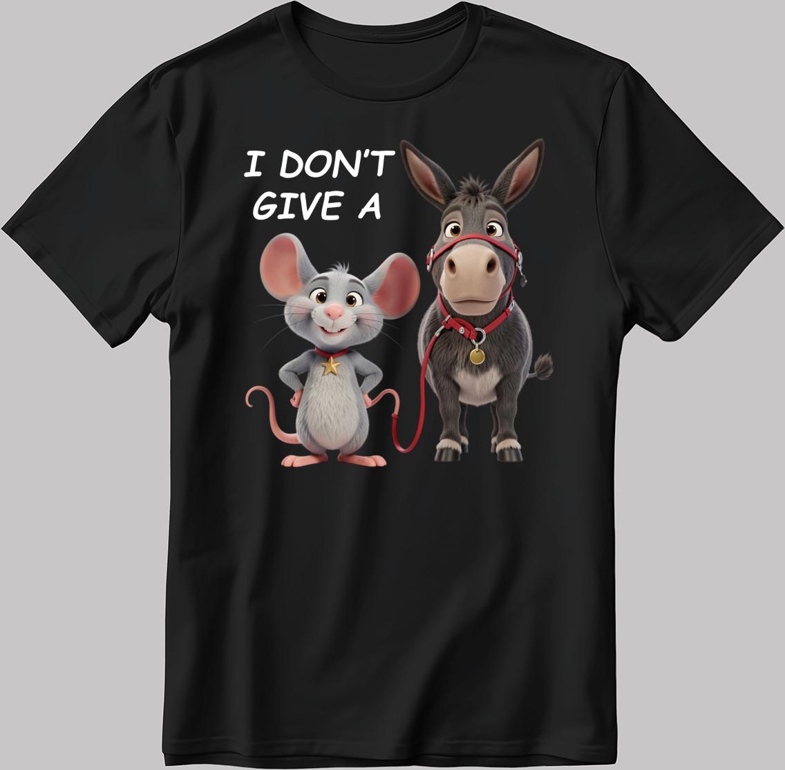 I Don t Give A Mouse Donkey White-Black Men / Women T-Shirt YZ132 M