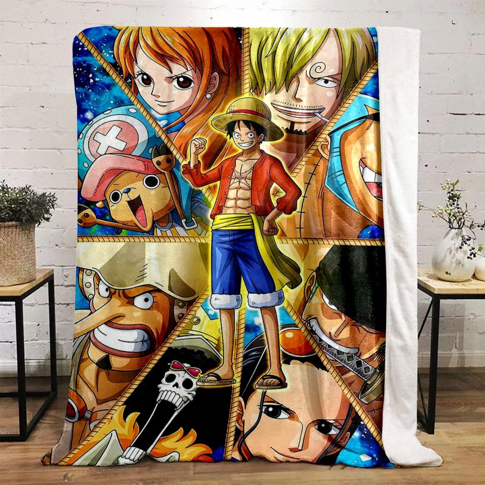 One Piece Anime Characters Blanket bedroom Blanket for Livingroom Couch lunch break Soft Cozy throw for Friend's festival Gift