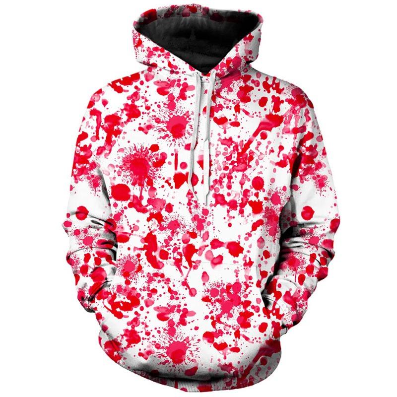 Spring And Autumn Fashion Men's Hoodie Horror Bloody Cosplay 3D Print Hoodies Street Casual Boy Sweatshirt Men's Oversized Top Clothing