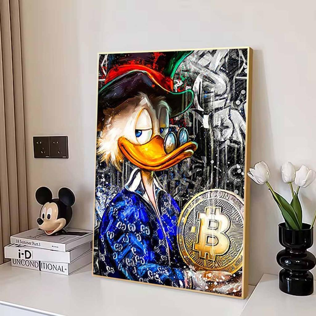5D DIY Diamond Art Painting Kits for Adults, Donald Duck, A Financial Tycoon Full Round Crystal Diamond Kits for Beginner for Home Wall Decorate