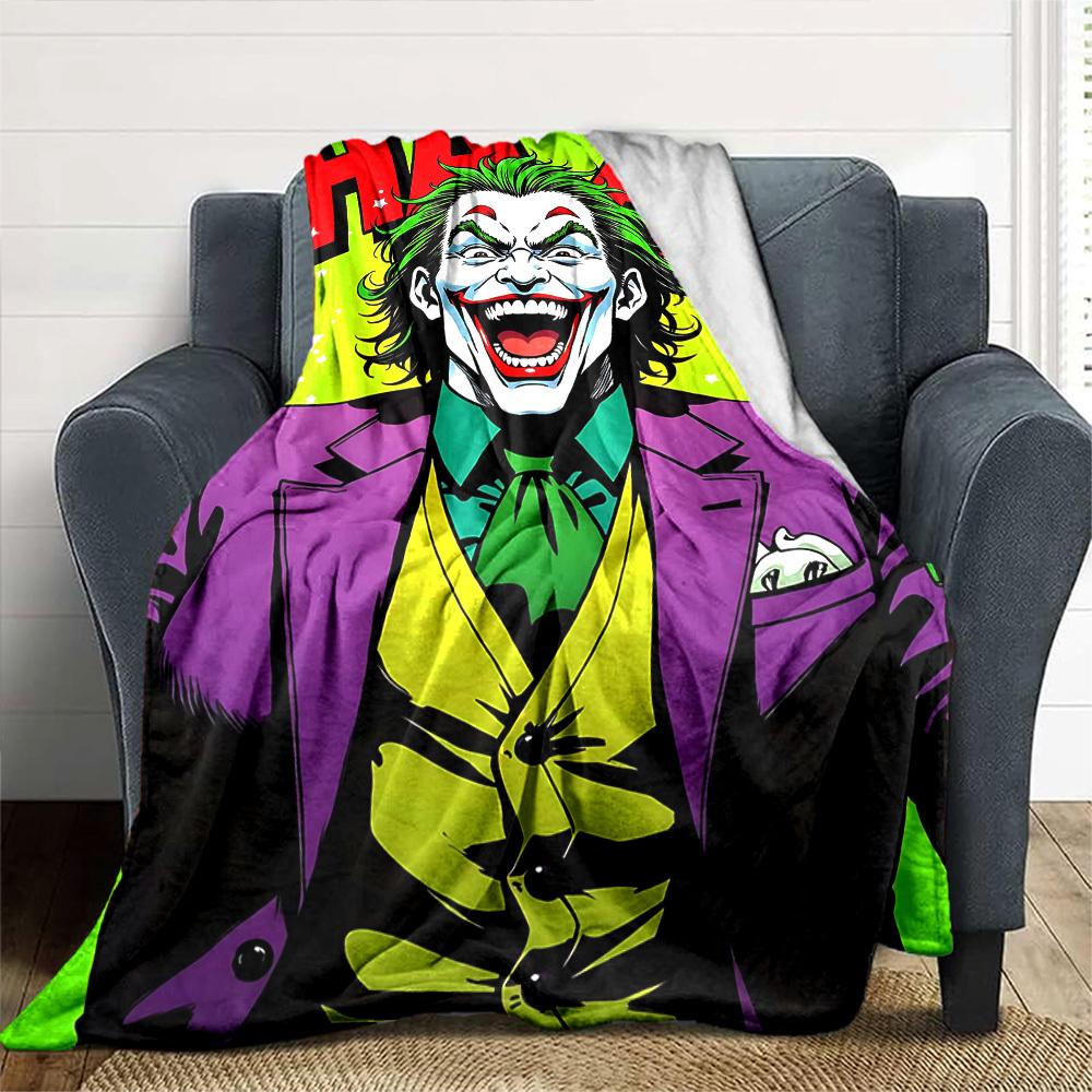1pc Joker Laughing Themed Printed Soft and Comfortable Home Blanket, Small Throw Blanket, Nap Blanket, Suitable As a Gift L056