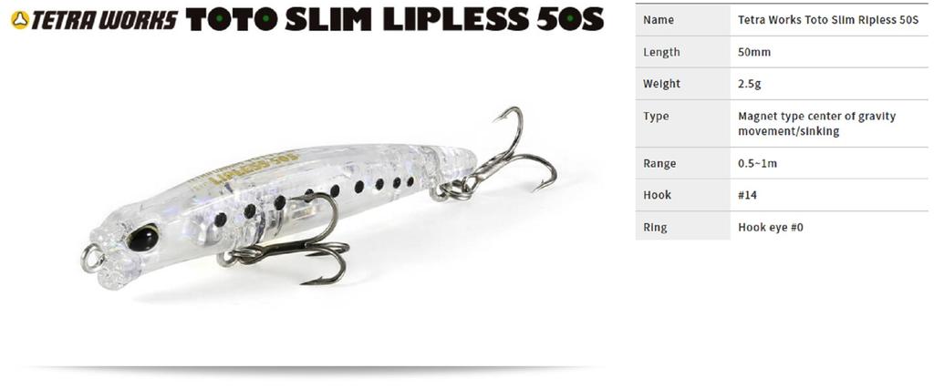 Duo Tetra Works Toto Slim Lipless 50S Sinking Lure AQA0313 (9619)