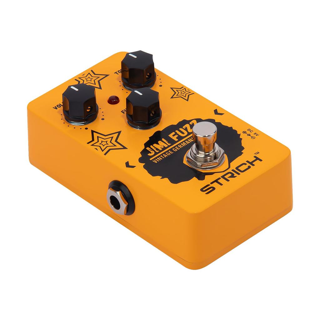 STRICH Jimi Fuzz Guitar Pedal Compact Electric Guitar Mini Fuzz Classic Sound Control True Bypass for Electric Guitar Orange Volume/Tone/Gain