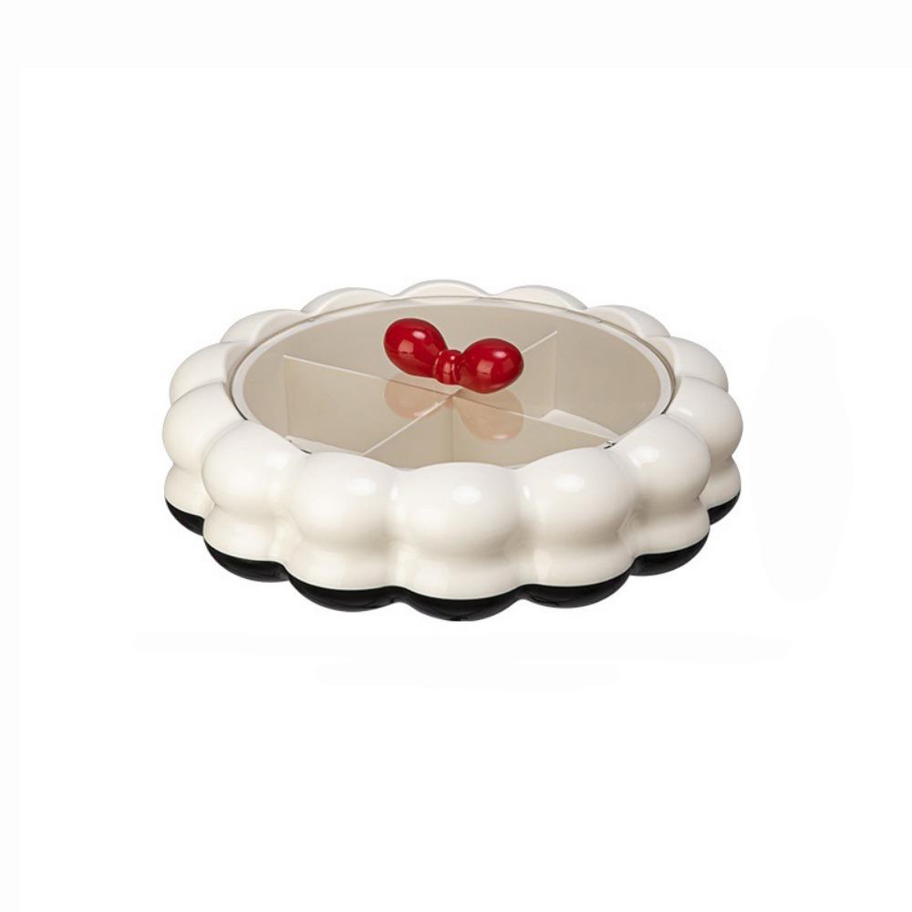Divided Rotatable Fruit Platter Large Capacity Snack Storage Box Candy Nut Serving Tray  Kitchen
