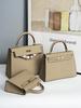 Custom Kelly Cowhide Leather Handbag: Versatile Large-Capacity Crossbody for Office Women
