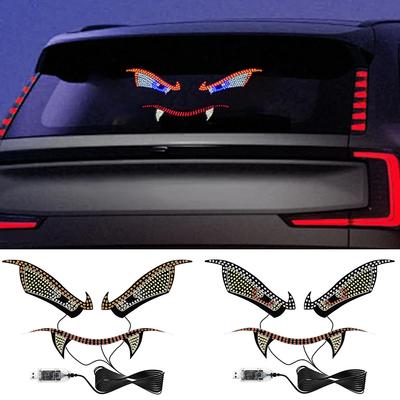 1PCS Devil's Eye Vampire Car LED Display Decorative Light with 11 Modes 5V Personalized Modification Atmosphere Warning Light
