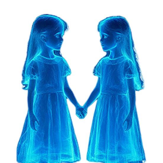 Halloween Wall Sticker Glow-in-the-Dark Creepy Twin Girl Sticker Self Adhesive