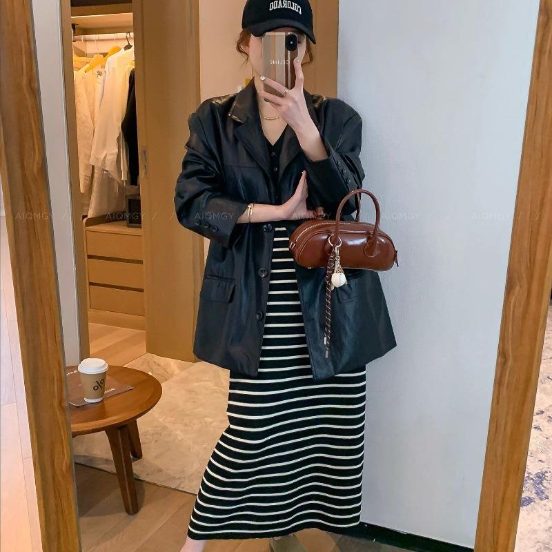 V-neck Sleeveless Dress Summer Slimming Vintage Senior-style Tank Top Dress Base Long Dress