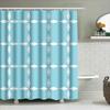 Blue White Geometric Shower Curtain Modern Bath Decoration For Home Decor Bathroom Accessory Rectangular Shape Pattern Water Res