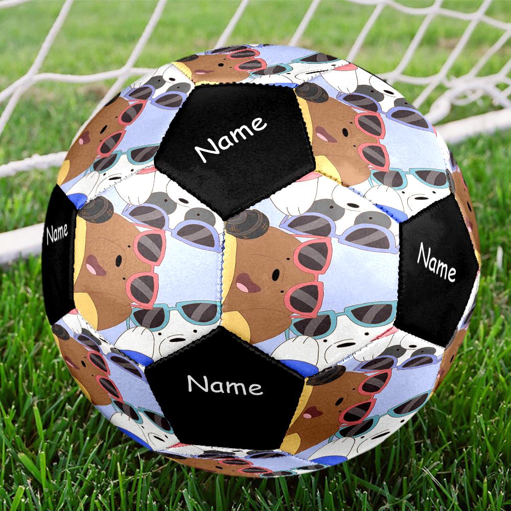 Custom Name We Bare Bears Theme Size 5 Soccer Ball, Suitable for Both Indoor and Outdoor Matches, a Gift Suitable for Everyone.