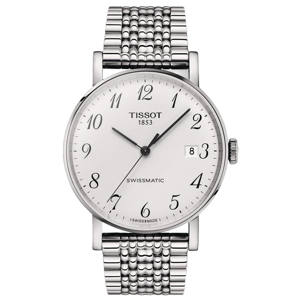 Tissot Meishi Kollektion Mechanisches Uhrwerk Herrenuhren Uhr 40mm Weißes Zifferblatt Edelstahlgehäuse T109.407.11.032.00