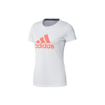 Logo Print Sports Crew Neck Short Sleeve T-Shirt Women Tops White FT9737
