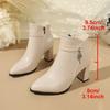 Bottes courtes mode talon épais talon haut été femmes mode pendentif strass fermeture éclair latérale bottes femmes