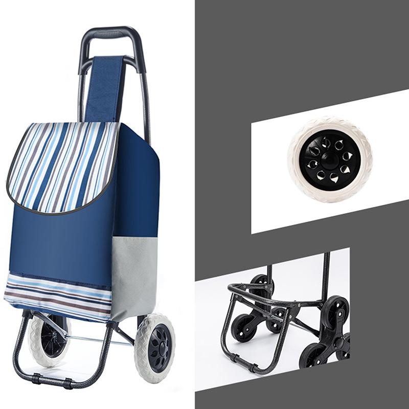 Grocery Cart Small Cart Climbing Stairs Folding Small Trailer Hand-Pulled Trolley Household Portable Storage Shopping Cart