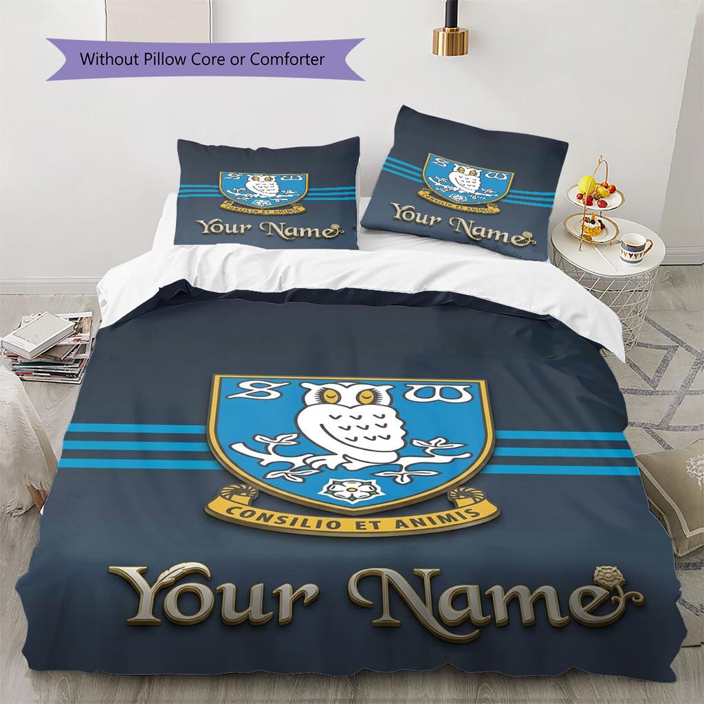 Sheffield Wednesday Football Club Custom Name Pattern Bedding,Quilt Set Quilt Cover Pillowcase Home Birthday Gift(1 * duvet cover + 2 * pillowcase, wi