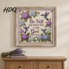 Stamped Cross Stitch Fabric Hummingbird Hydrangea Embroidery Kit Garden Faith DIY Kit Easy for Beginners with Psalm Fabric Beginner Hand Craft