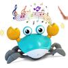Crawling Crab Toy for Baby Rechargeable Crab Run Away with Music Led Light Up Toddler Gift Electric Induction Escape Toys