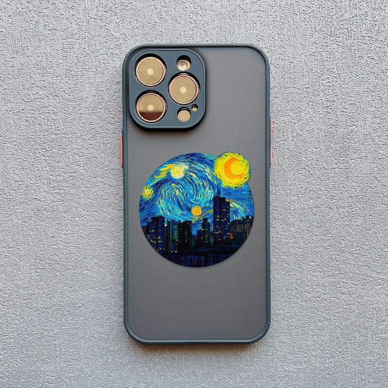 Cartoon Starry Sky Wave Phone Case for iPhone 16 15 14 Pro Max 13 12 11 Pro Max Mini XR XS X 7 8Plus Creative Oil Painting Cover