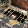 Halloween Clown Horror Theme Doormat Manhole Cover Design Entryway Anti Slip Mat Halloween Decor Personalized Rug