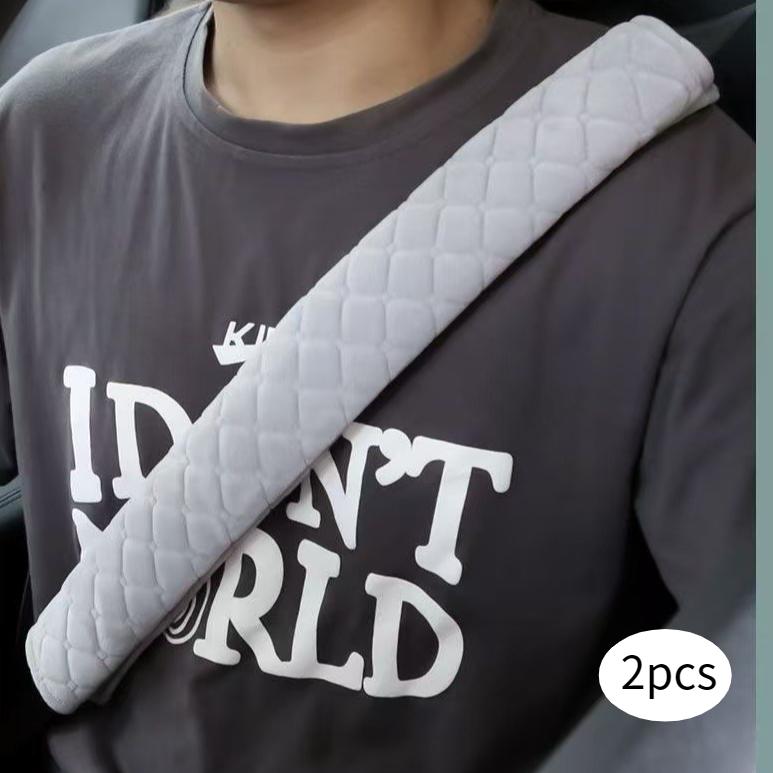 

Car Shoulder Guard Car Seat Belt Cover Safety Belt Protective Cover Autumn And Winter Flannel Anti-Wear Clothing Car Interior Products 2pcs серый