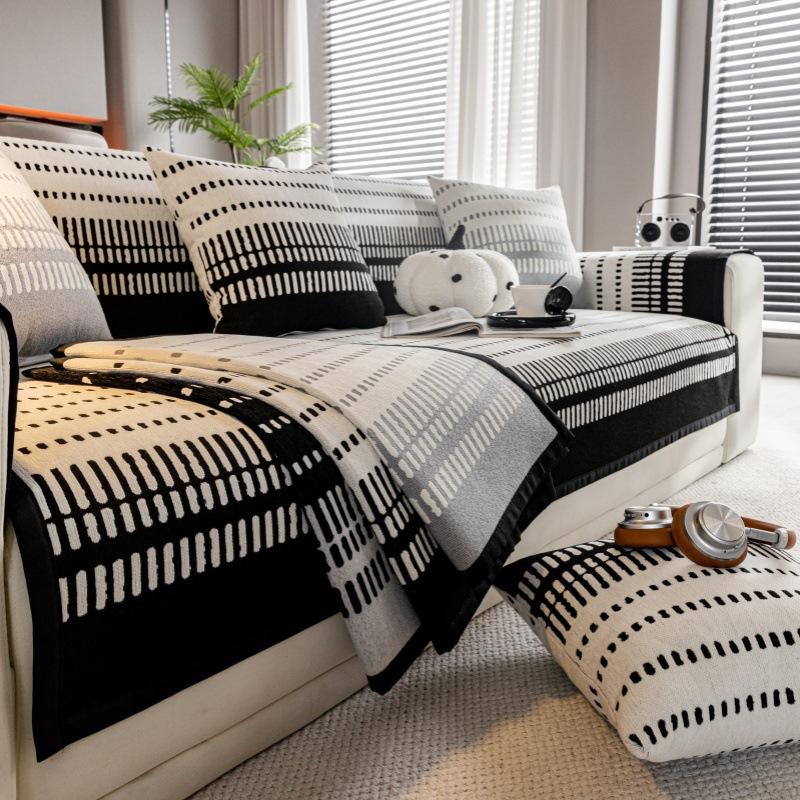 Nordic Wind Sofa Cushion  New Four-Season Universal Light Luxury Sofa Cover Non-Slip One-Piece Straight Seat Cushion