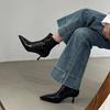 Pointed short boots women's autumn and winter 2025 new boots fleece short boots niche thin women's boots thin heel high heel boots