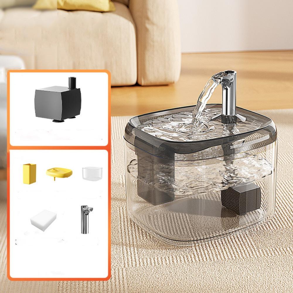 

1,5 л Кошачий питьевой фонтанчик Большая емкость Кормушка для воды для домашних животных Автоматический диспенсер для воды Бытовой серый