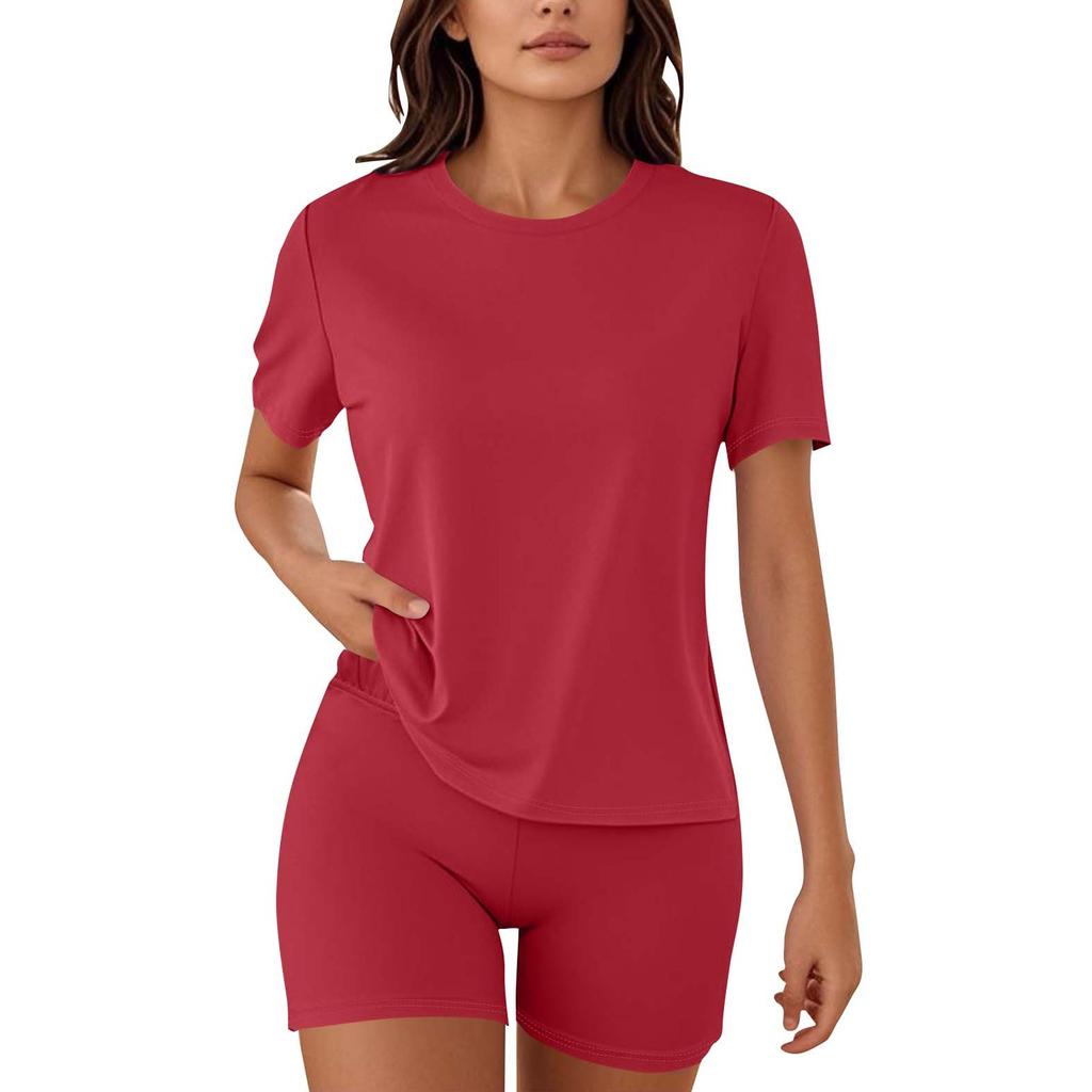 Women Pajamas 2 Piece Sets For Women T-shirt Shorts Outfits Sleepwear