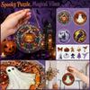 Halloween Round Acrylic Puzzle Hanging Decoration for Wall Window Party Décor