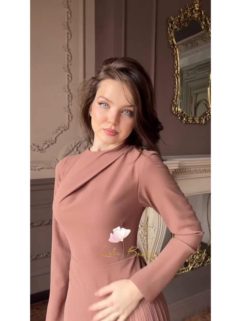 Elegant European-American Slim Fit Luxurious Long Sleeve Dress for Women - 2025 Style