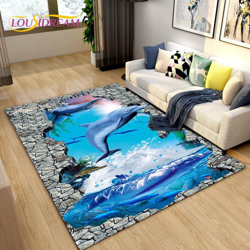 3D Illusion Animal,Zoon,Beast Area Rug Large,Carpet for Living Room Bedroom Sofa,Kitchen Doormat Non-slip Floor Mat Tapis Salon
