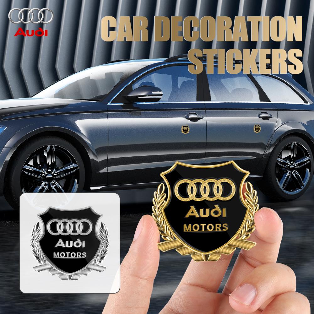 2PCS Car Metal Emblem Styling Body Window Stickers Decoration Decoration Decal Accessories For 4GFIO A3 A4 B5 B6 A3 Sline Quattro
