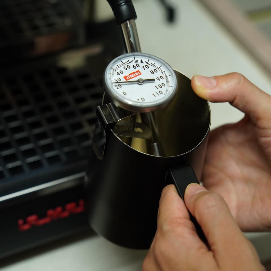 HMS FUN COFFEE Coffee Thermometer, Drip, Steam, Drip Pot, Milk Pitcher, Espresso, Milk Frothing, Liquid Thermometer, 13cm, Stainless Steel