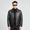 Men's Sheepskin Lapel Biker Leather Jacket