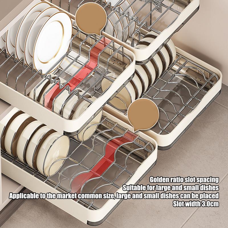 Pull Out Drawers For Cabinets Metal Slide Out Dish And Bowl Drying Rack Drawer Organizer For Kitchen Bathroom Living Room Pantry