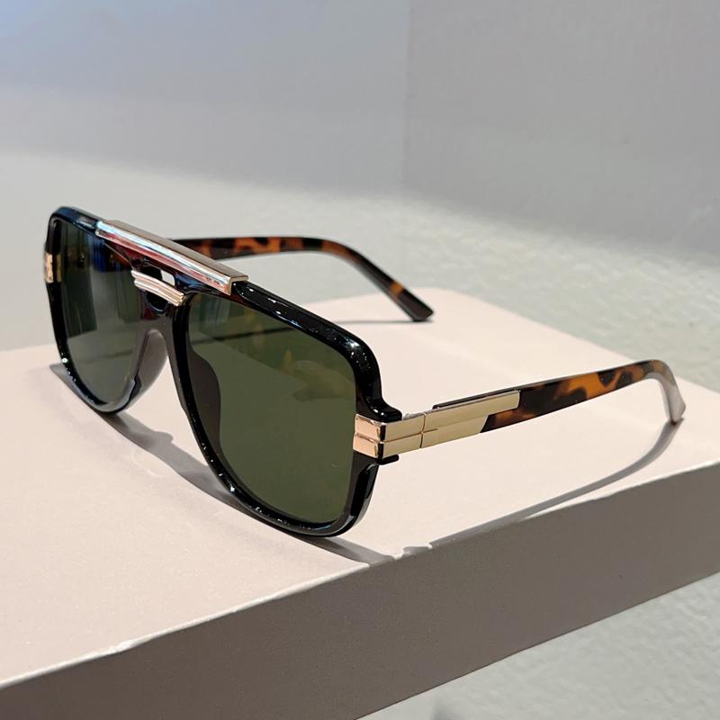 Vintage Pilot Sunglasses Men New Fashion Double Bridge Casual Shades Women Trendy Luxury Brand Design Sun Glasses