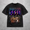 Herren Damen Vintage Gewaschene T-Shirts Westlife 25. Jubiläumstour 2026 Bedrucktes T-Shirt Zubehör Oversize T-Shirts