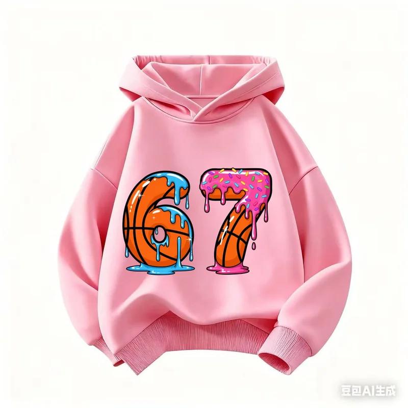 Cartoon Girls Boy Hoodie 67 Six Seven Print Clothing Rouba a BrainRot Brainrot Sweatshirt Kids Fashion Tops