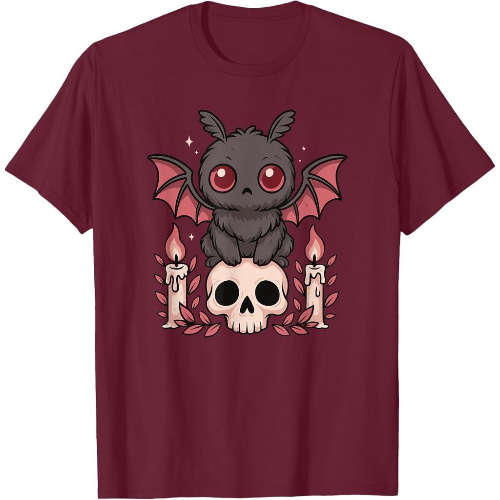 Kawaii Pastel Goth Cute Creepy Mothman Bat Skeleton Graphic Tee for Men