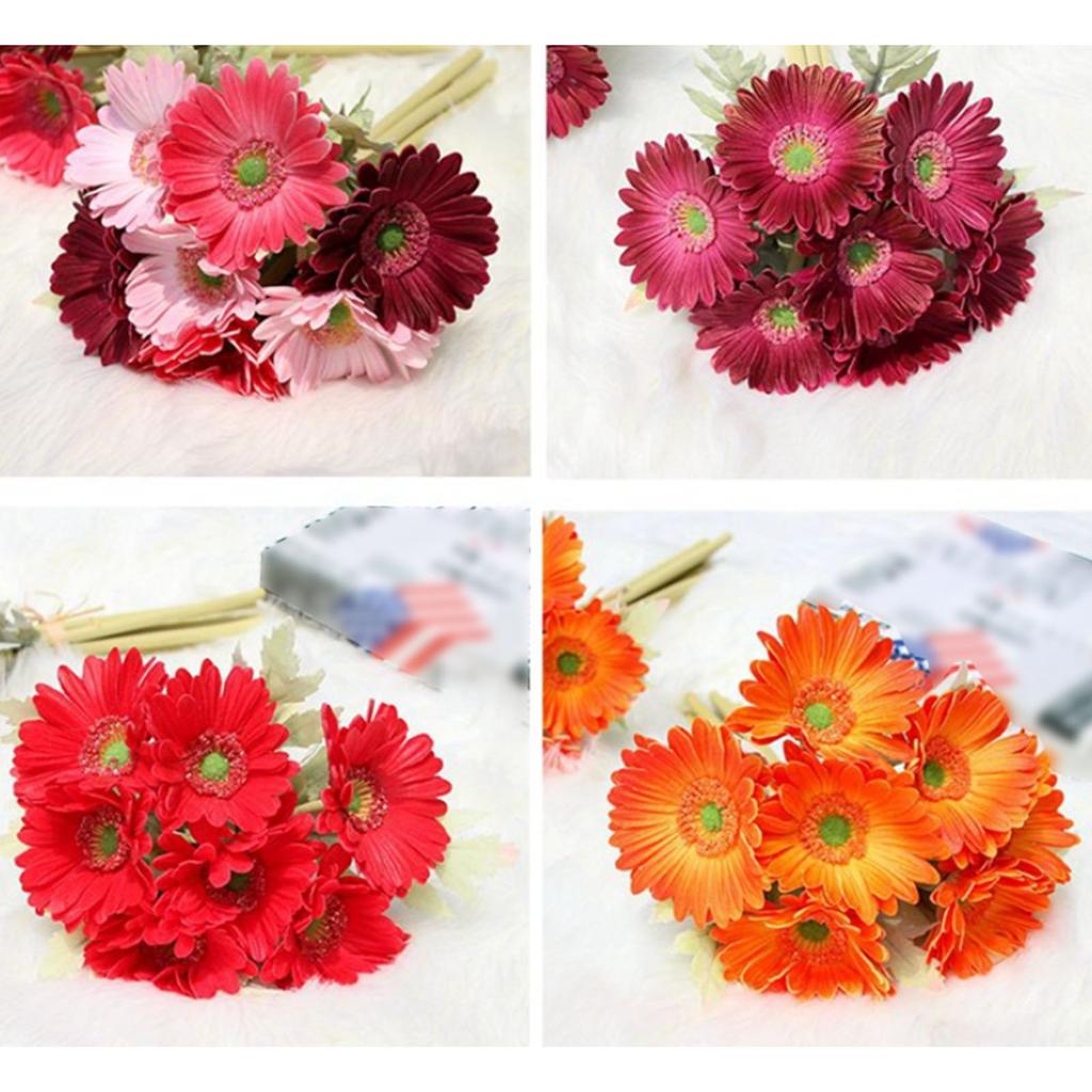 Artificial Gerbera Daisies Flower Decorative Faux Gerbera Bouquet for Home Decoration Wedding Bouquets