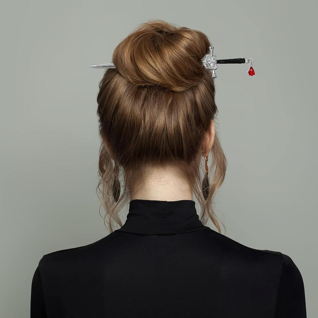 Bastone per capelli in stile cinese, design a spada, bacchette per capelli, forcina per capelli, chignon, accessori per capelli da donna