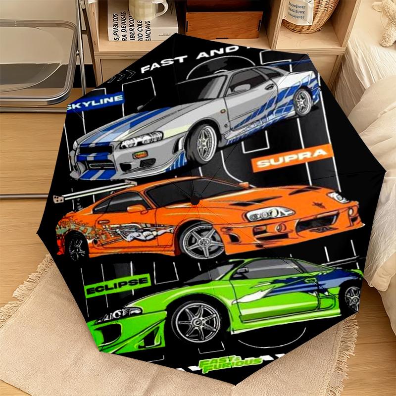 Fast Furious Cars Automatic Umbrella - Suitable Travel Portable Umbrella Outdoor sun shading umbrella Suitable For All Seasons