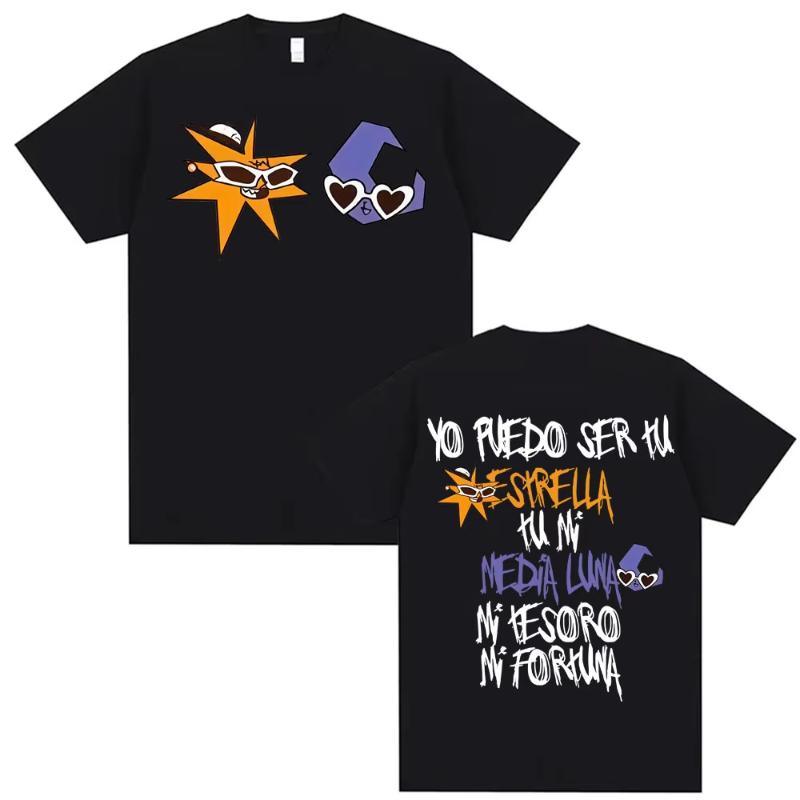 Rapper Mora Lo Mismo Dela Otra Vez Tour Merch T-shirts Men Fashion Hip Hop Vintage T Shirt Unisex Short Sleeve T-shirt Tops