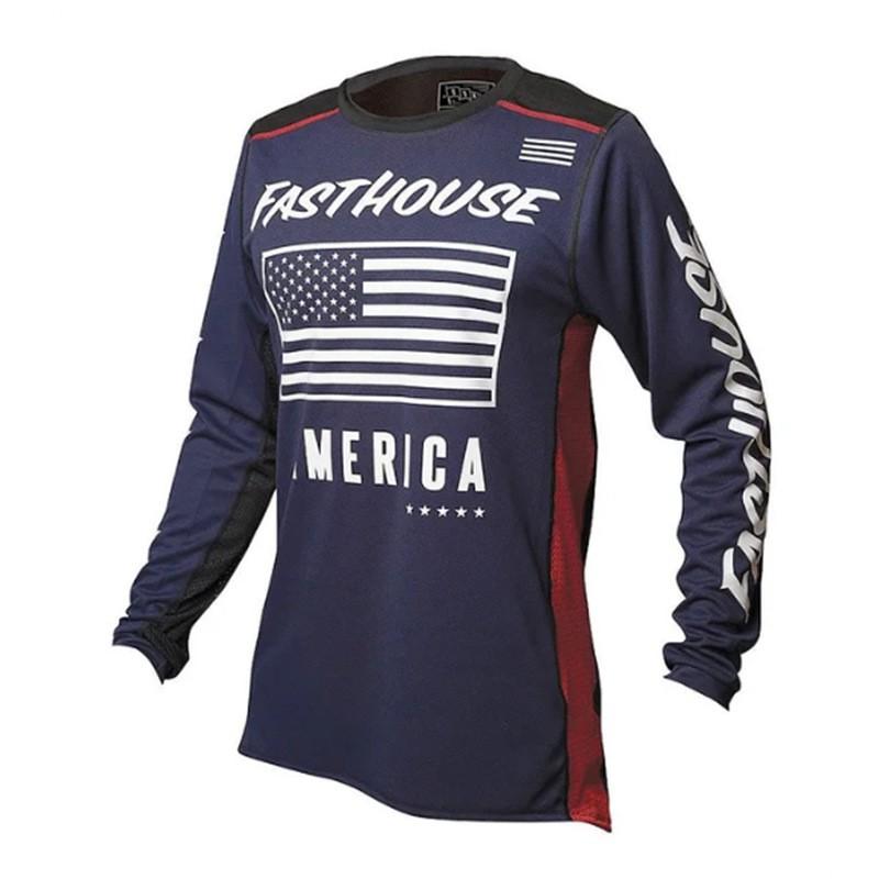 FASTHOUSE Motocross Reit-T-Shirt Herren Damen Schnelltrocknend Atmungsaktives Netz Radbekleidung Outdoor-Sportarten