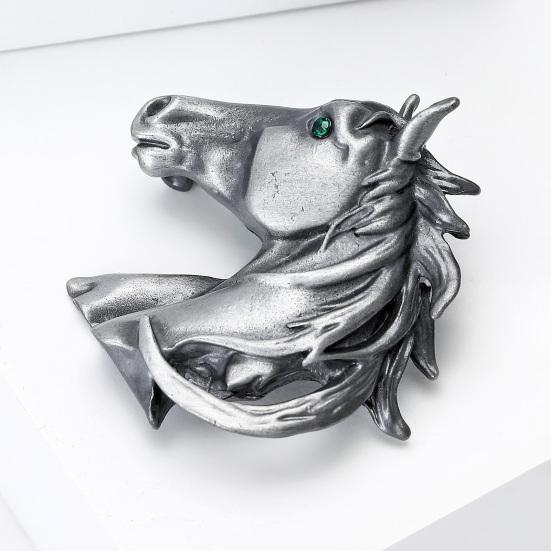 Alloy Horse Head Brooch Women Men Metal Horse Lapel Pin Animal Sweater Dress Suit Clothing Accessories Jewelry Gift