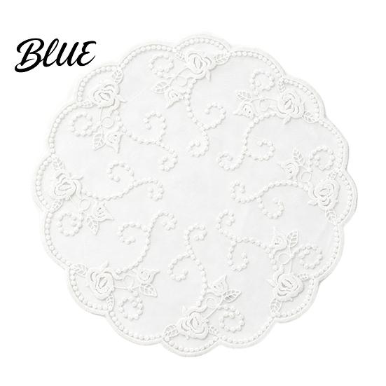 French Style Kitchen Table Accessories Retro Lace Placemat White Floral Doilies Embroidered Mat Cream Decorative Placemat Sheer Mesh Doily for Tea